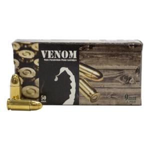 Venom 9MM 115GR FMJ ammo - 50 rounds